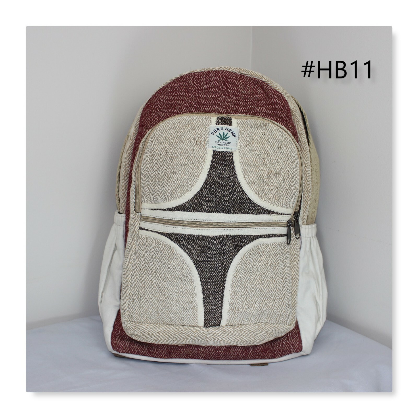 Hemp backpack Unisex Hike Kids school College Travel Laptop Rucksack Vegan bag