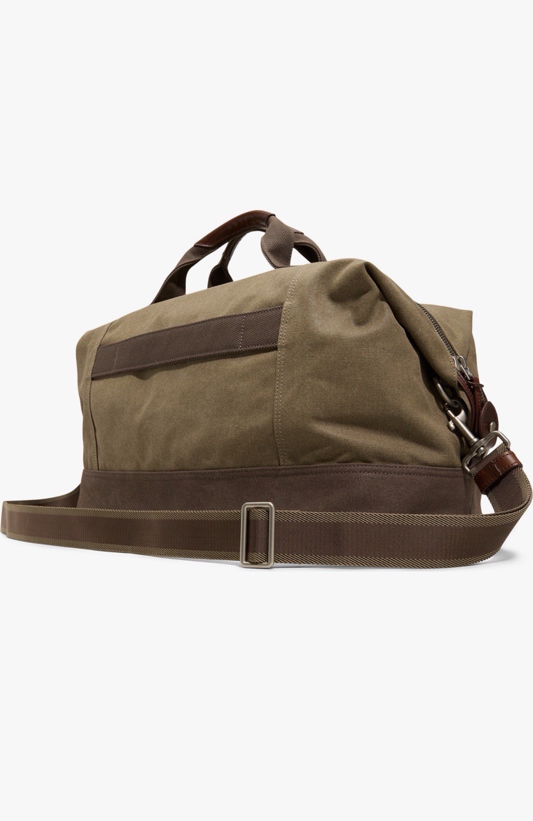 NEW!! Brooks Brothers Canvas Leather Lafayette Carry-On Travel Duffle Bag khaki
