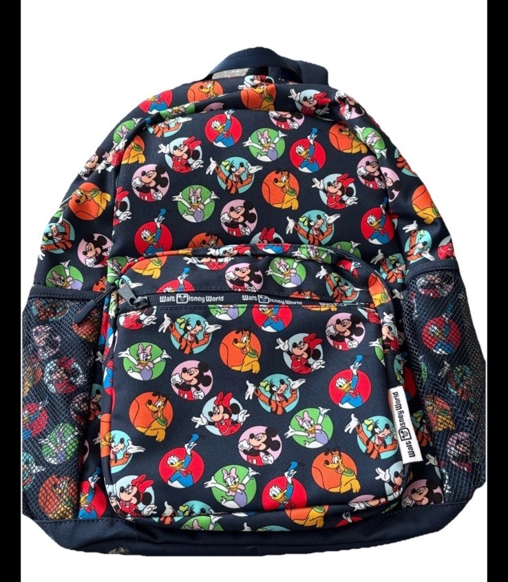 Backpack Disney Walt Disney World Mickey Minnie Donald Daisy Goofy Pluto 17 in