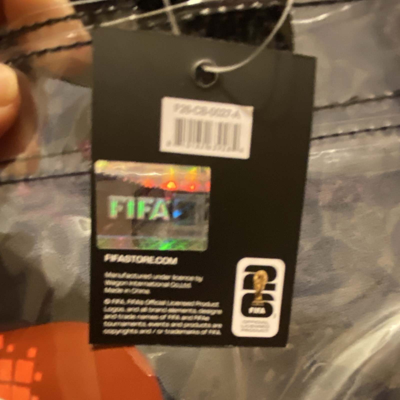 FIFA Clear Tote Bag Zipper Closure Adjustable Shoulder Strap World Cup Trophy