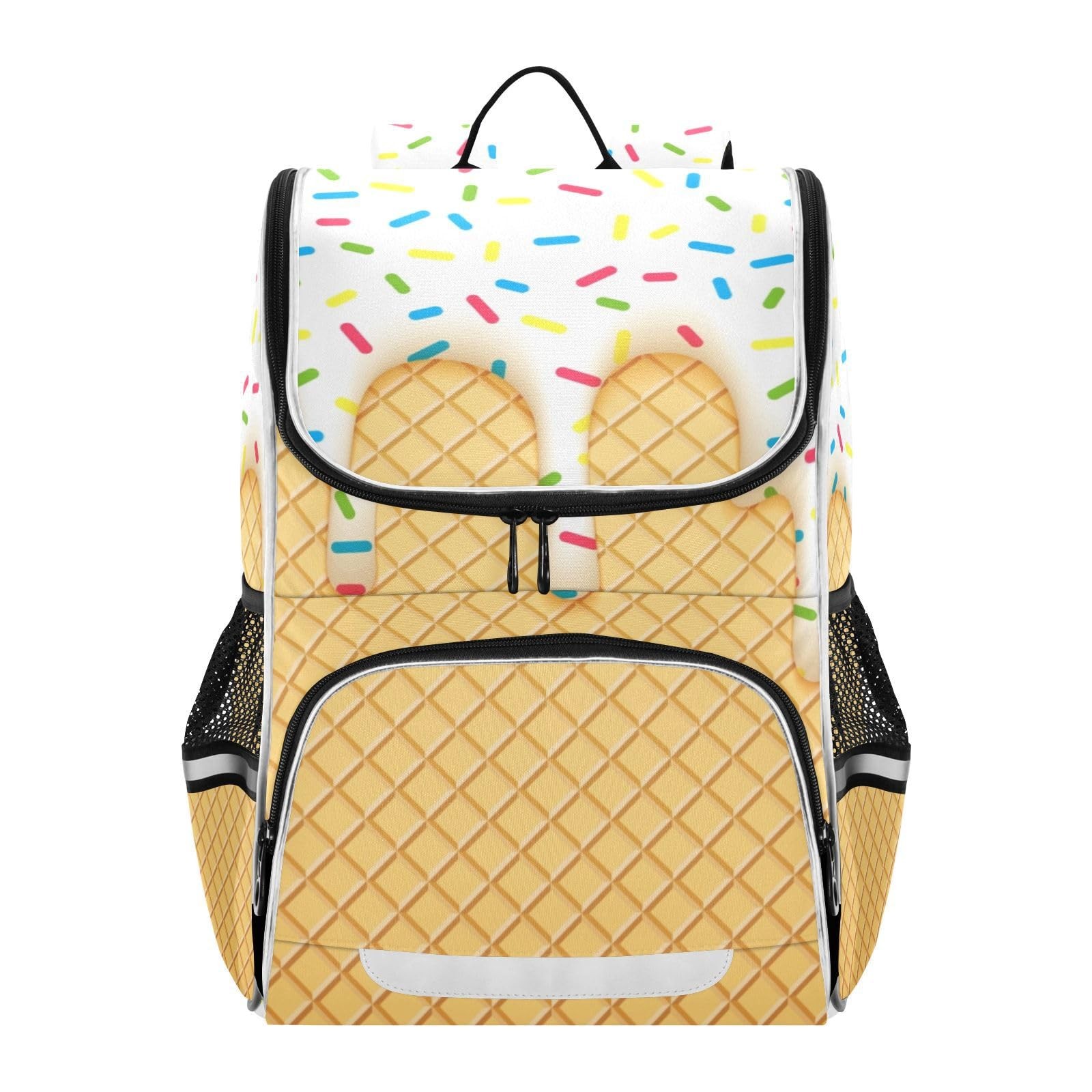 School Backpack Ice Cream Cone Travel Hiking Large Capacity Causal Daypack Bo…