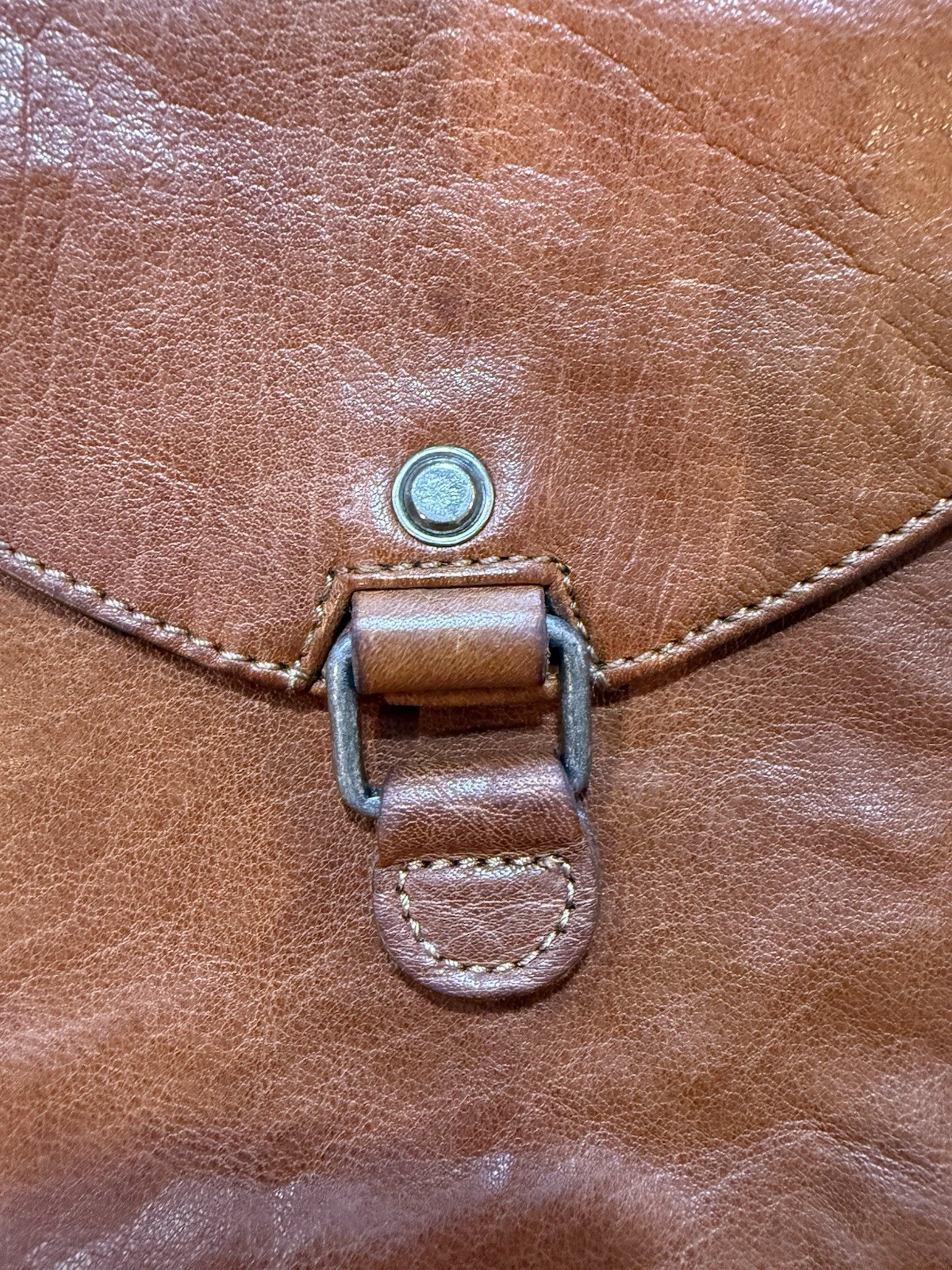 Jack Georges Voyager small cognac brown buffalo leather unisex backpack