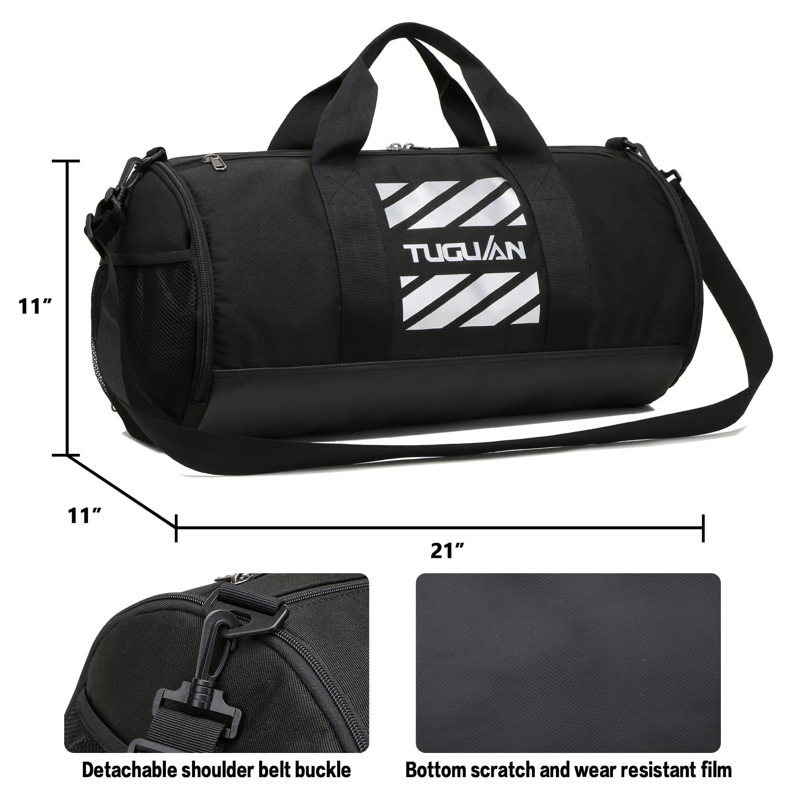 40L Gym Bag for Men Women with Wet Pocket & Shoe Compartment Travel Duffle Bag