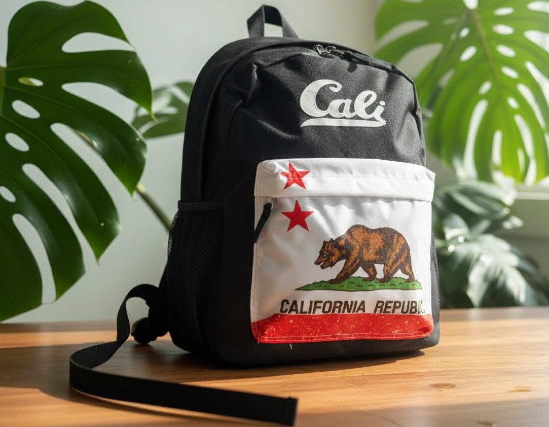 Student Backpack California Republic Bear 16″ Large Backpack Cool Bag