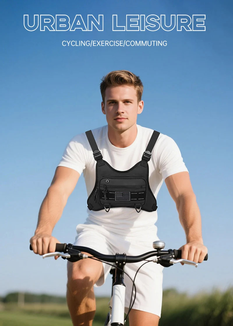 Tactical Chest Bag for Men Running Front Vest Backpacks Rig Pouch Hip-hop Street