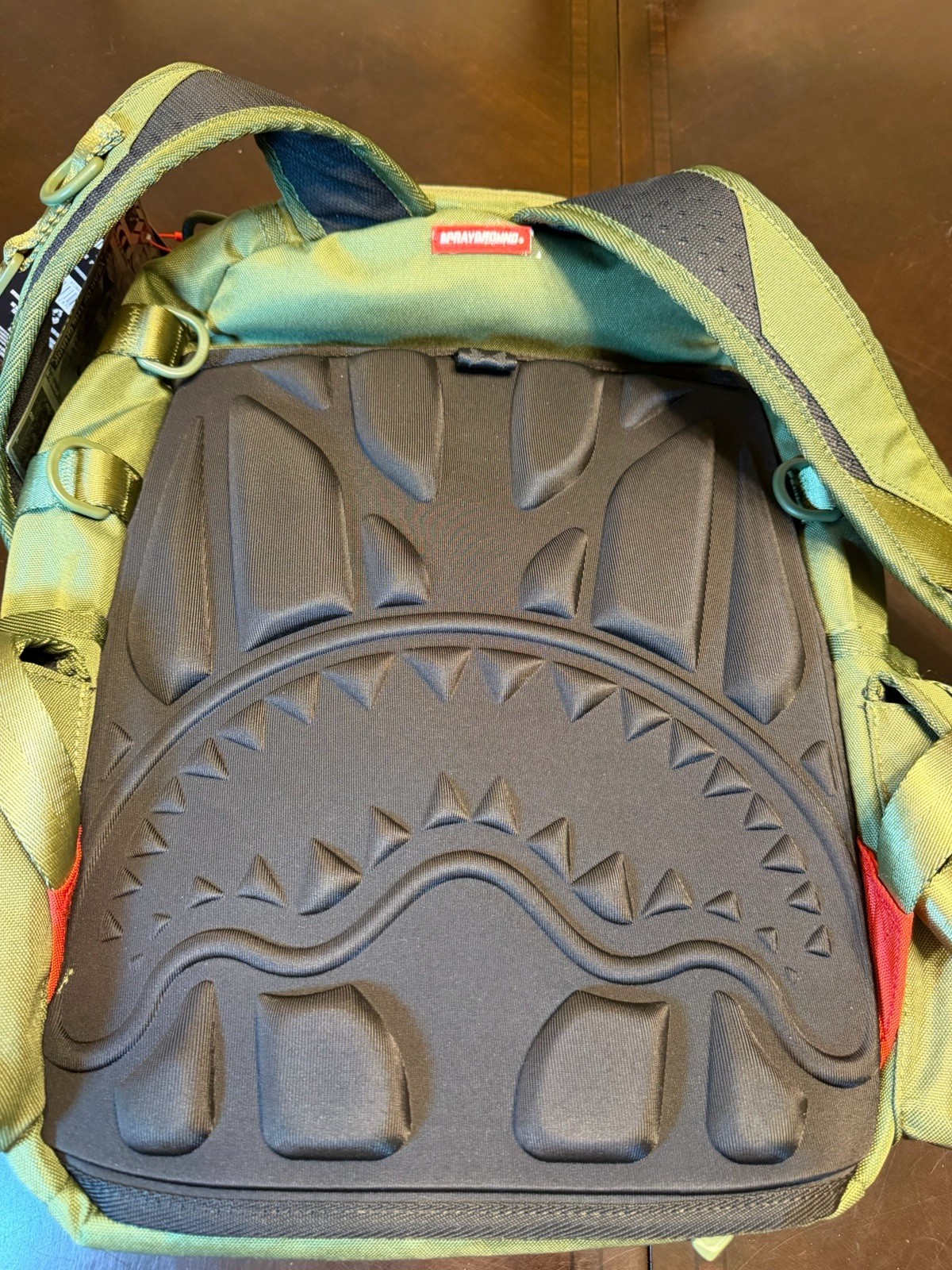 New Sprayground Special Ops Shark Squad Backpack Military Green Shark Mouth
