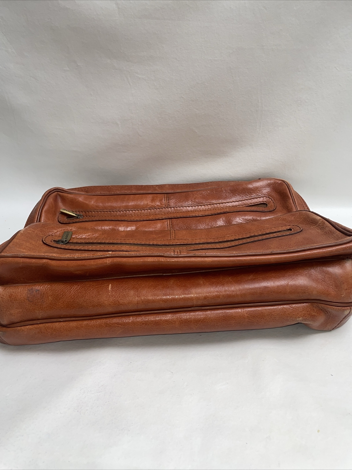 Vintage Morocco Brown Leather Shoulder Messenger Briefcase Bag