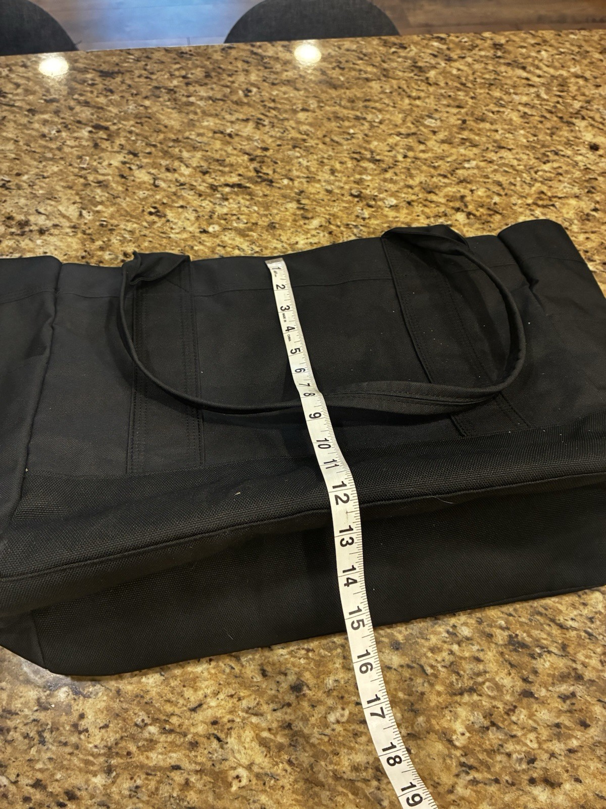 Carhartt Large Vertical Open Tote Bag Black Water Resistant Durable Work Tote