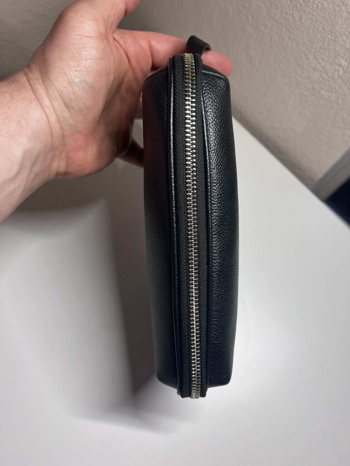 Business Leather Factory Genuine Leather Gadget Pouch Black Tech Organizer Japan