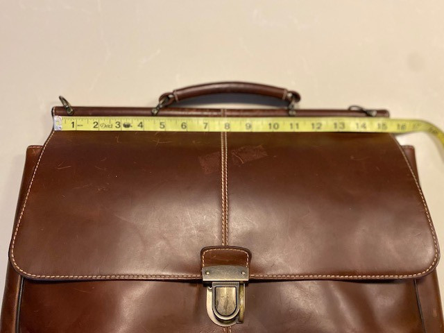 Boconi Cognac Leather Padded Briefcase w/Compartments
