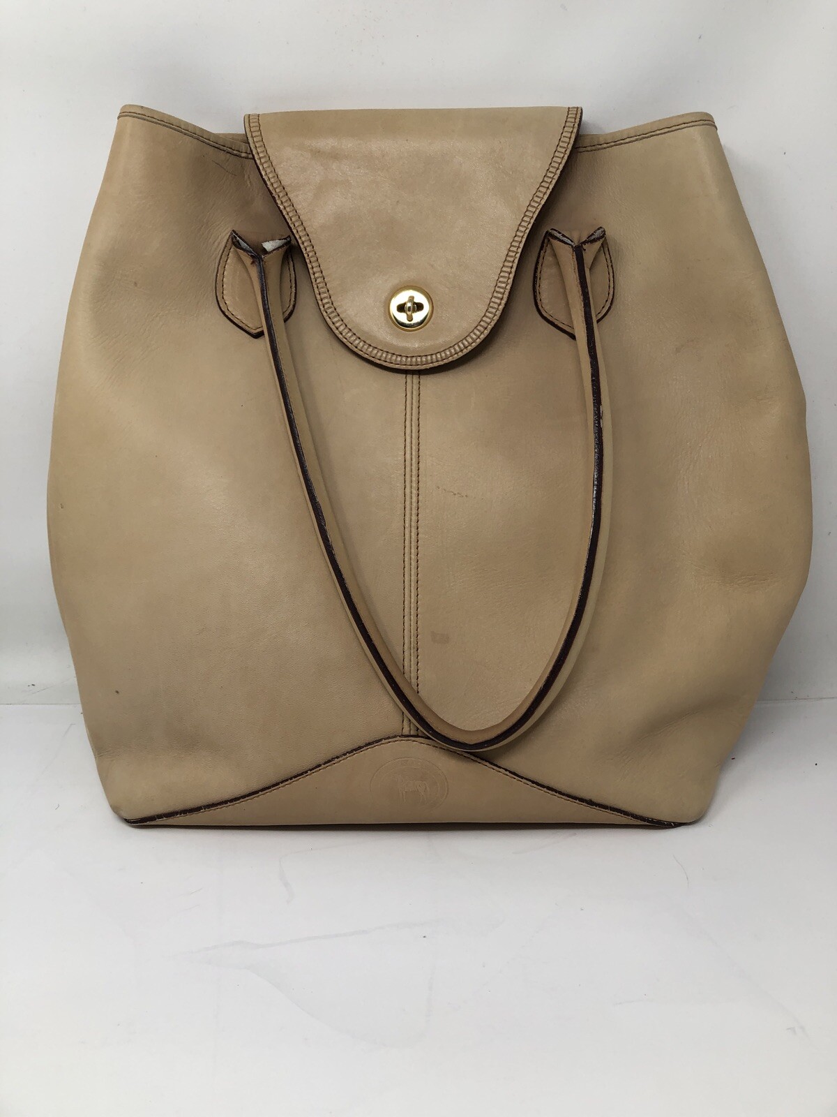 vtg Harness Collection By Michael Bianco Large Leather Shoulder Bucket Bag Purse