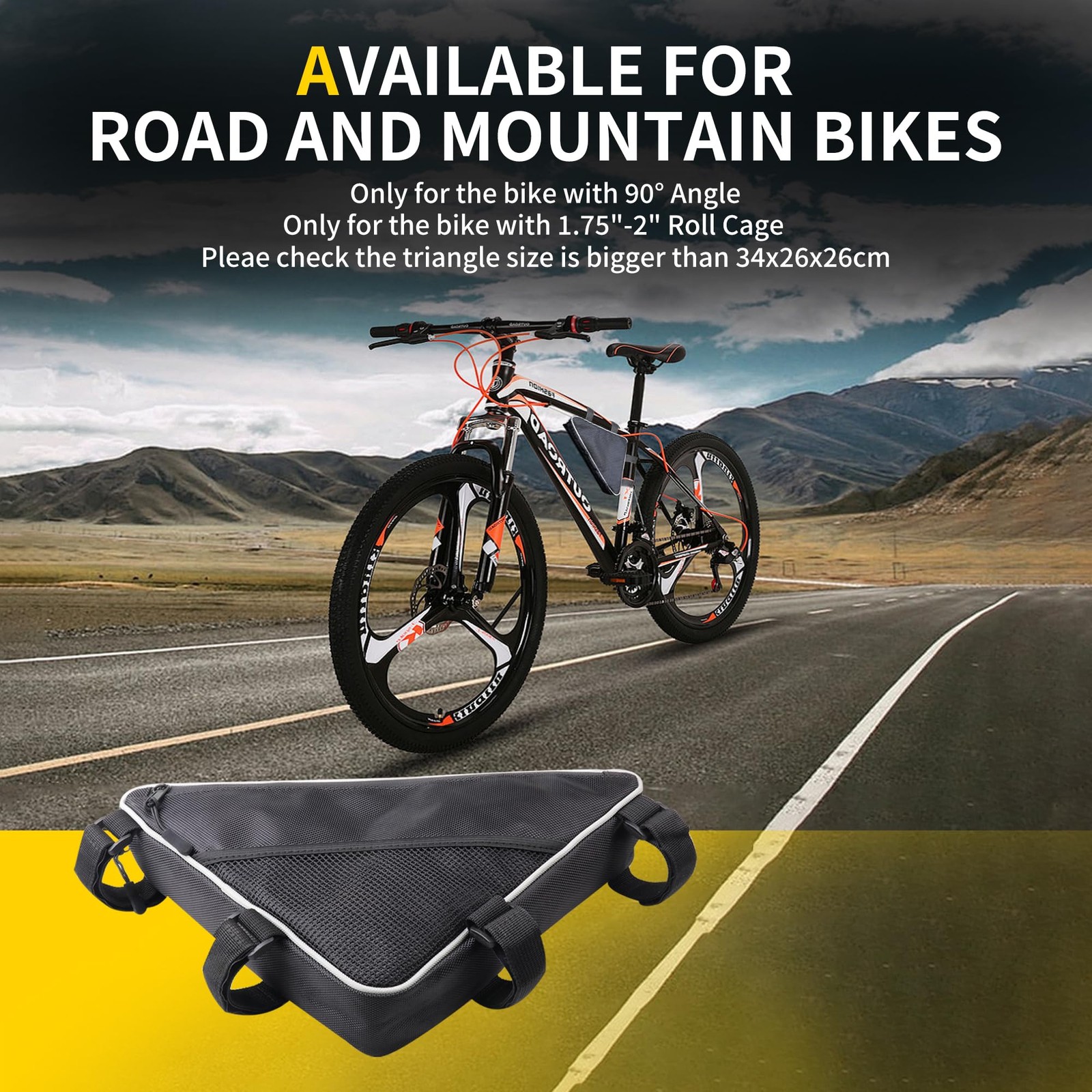 UTV Roll Bar Triangle Storage Bags Waterproof with Polaris RZR Ranger UTVs, R…