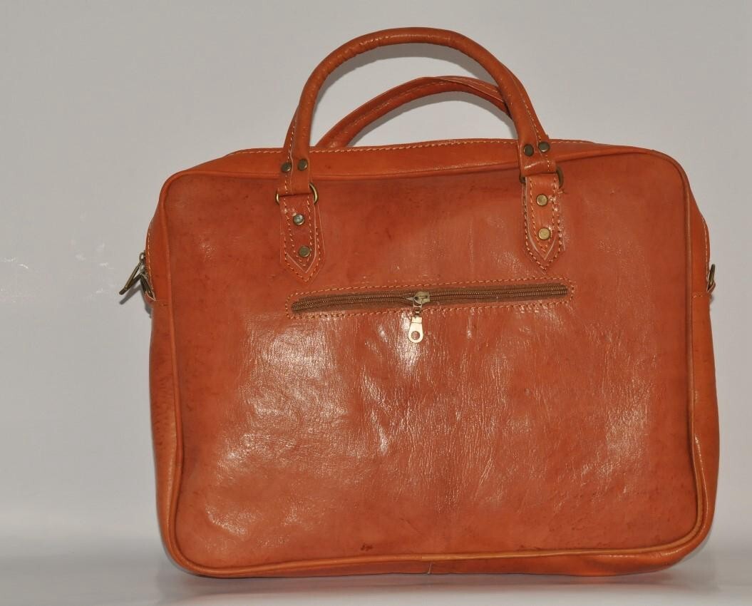 Leather document holder, Leather briefcase,Laptop briefcase,moroccan leather bag