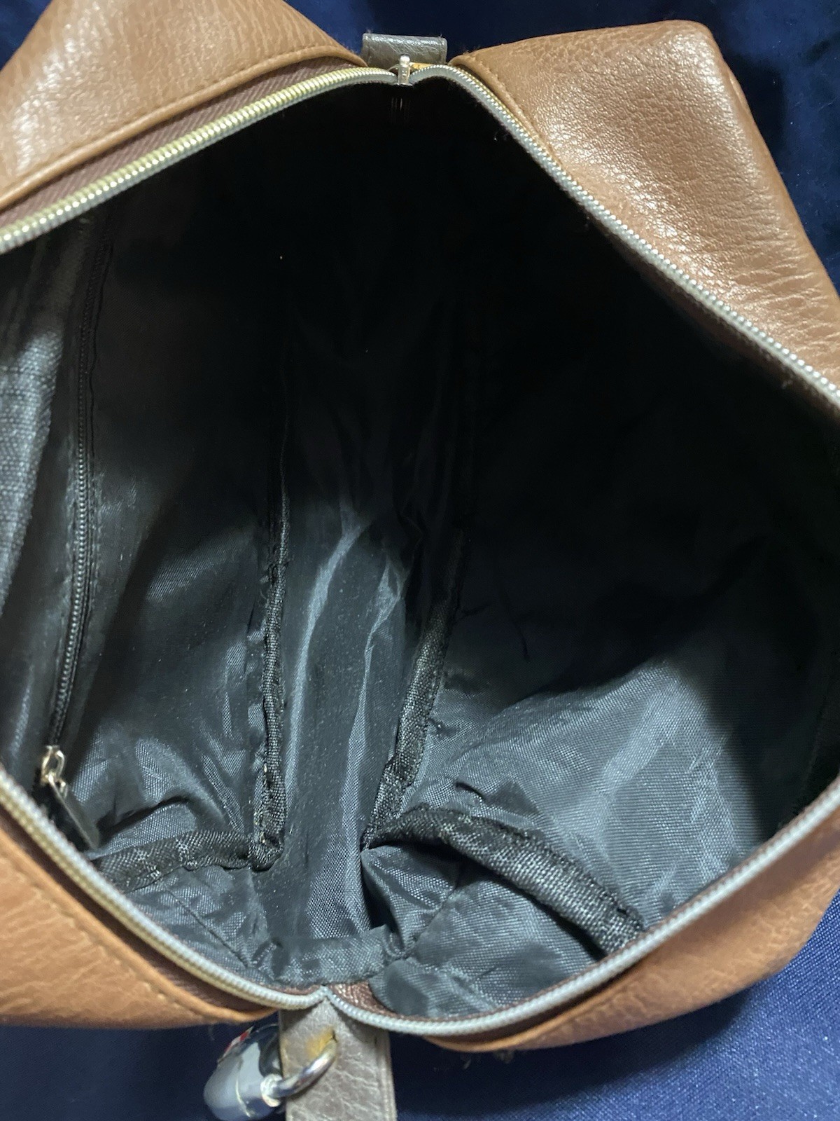 Jack Nicholas Two Tone Toiletry Dopp Bag, Faux Leather, Zip Close, Side Strap