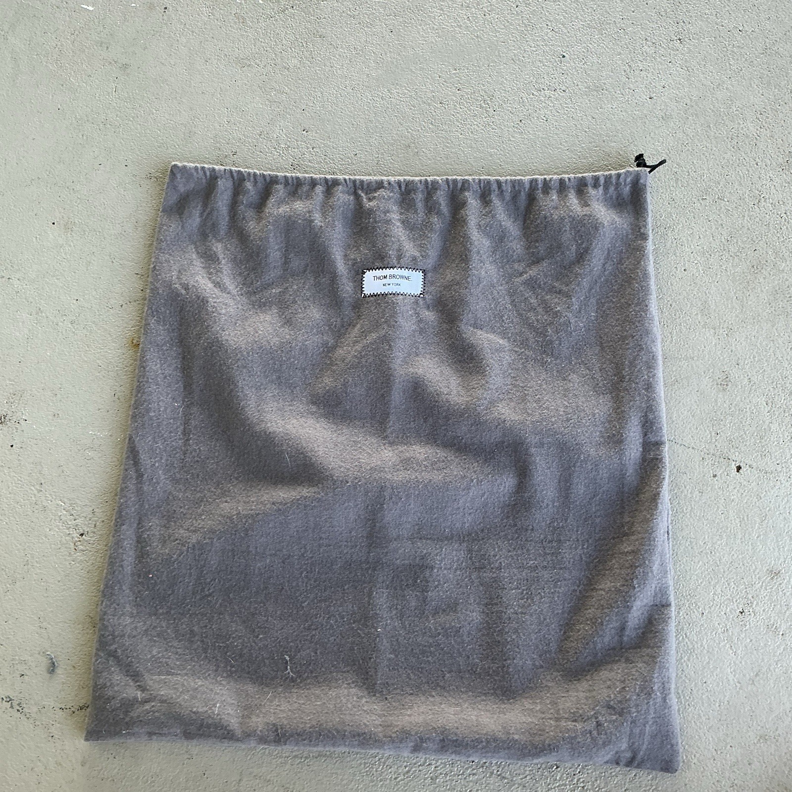 Thom Browne Gray/White Striped Zip Backpack Gold Hardware Dust Bag Pockets