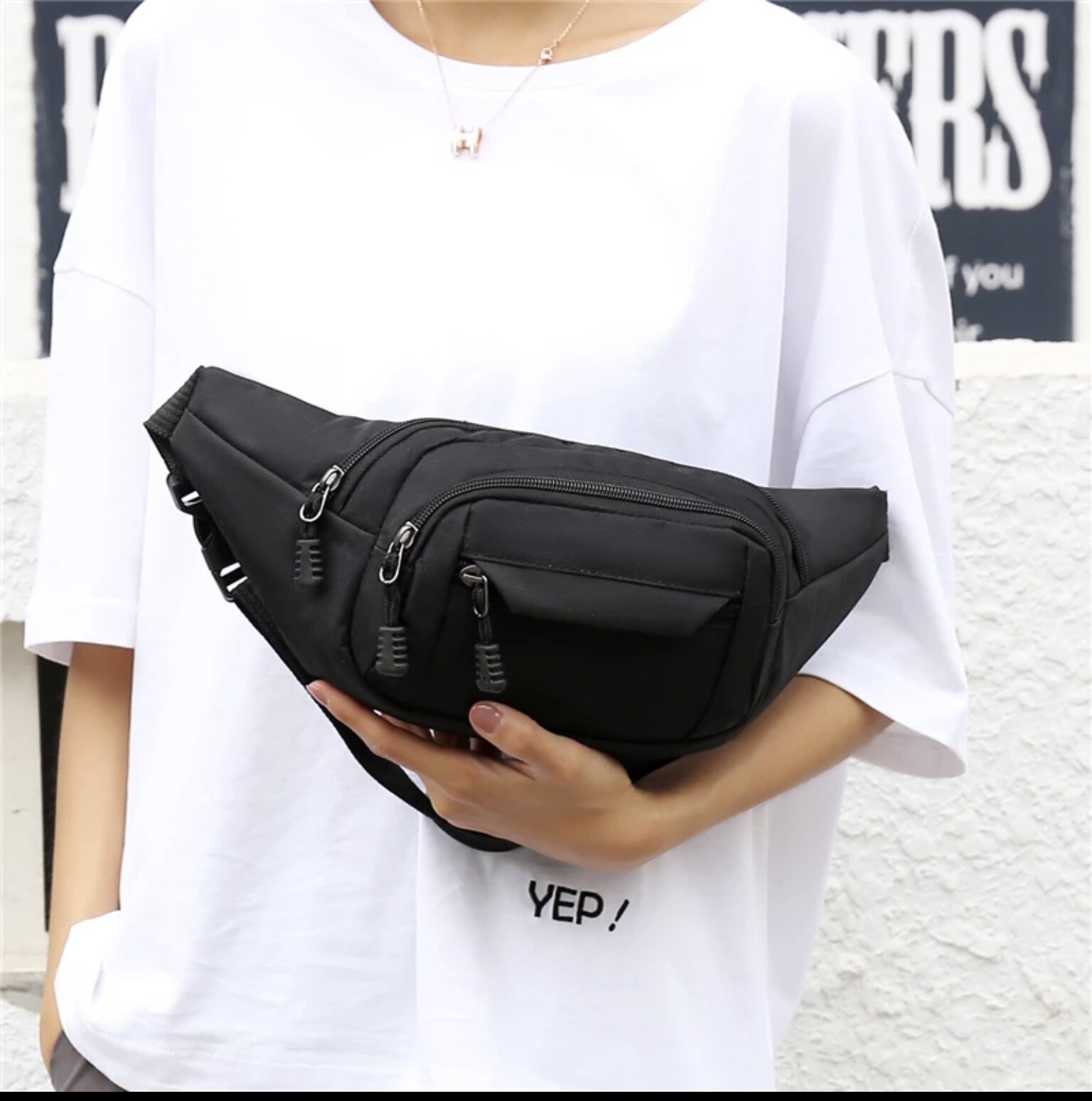 Waist Bag outdoor chest bum Side Bag Running Jogging Belt Zip Mobile fannyPacks