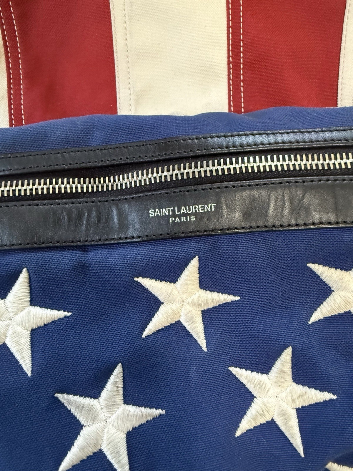 SAINT LAURENT PARIS American Flag Backpack With Dust Bag Made In Italy