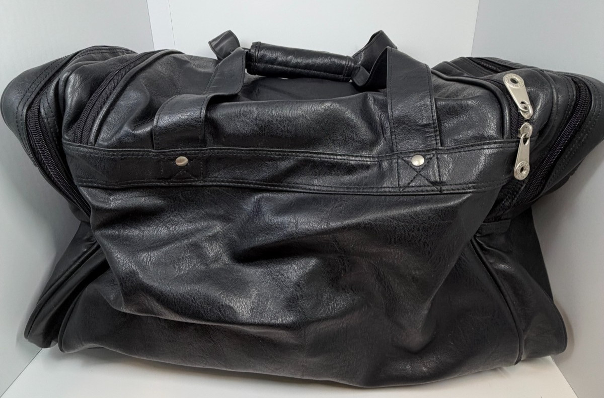 Golden Pacific Black Faux Leather Duffle Bag with Velocity Credit Union Logo