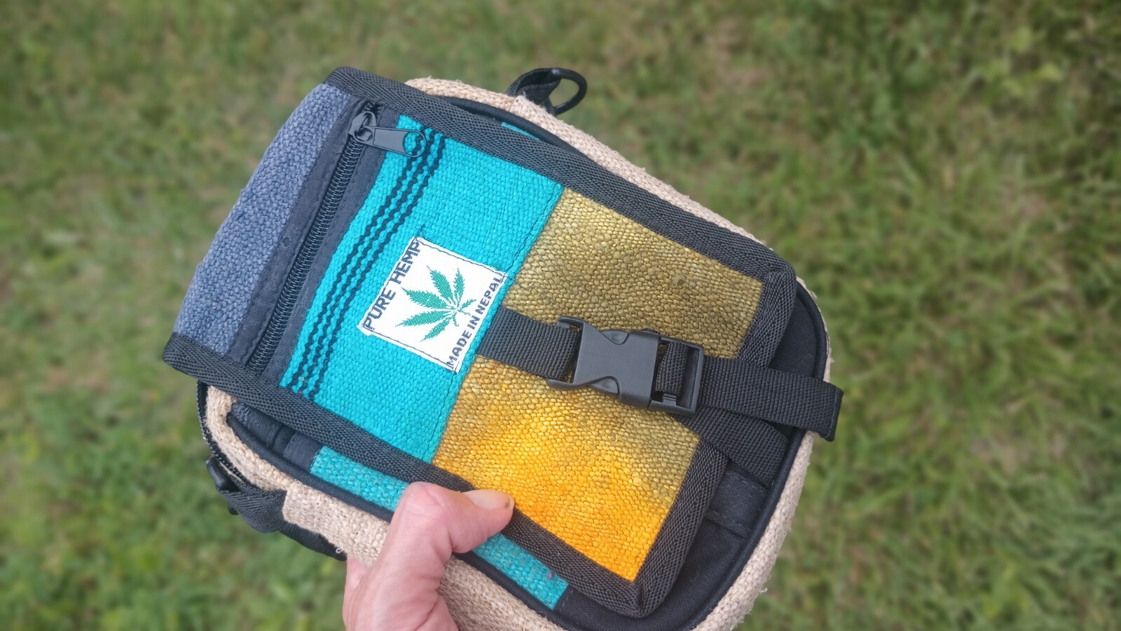 Natural Hemp shoulder strap bag Nepal ch985