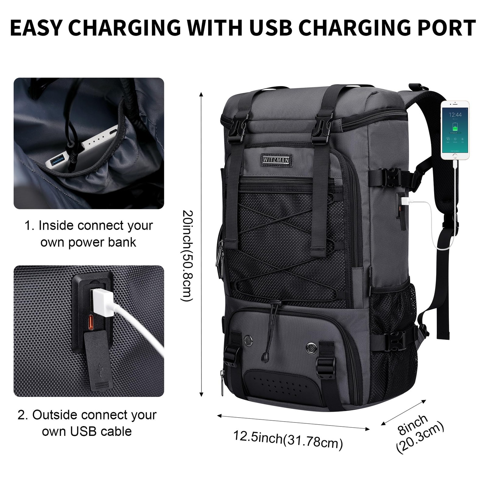 Travel Backpack for Men Large 3 in 1 Convertible Airline Approved Carry-on Lu…