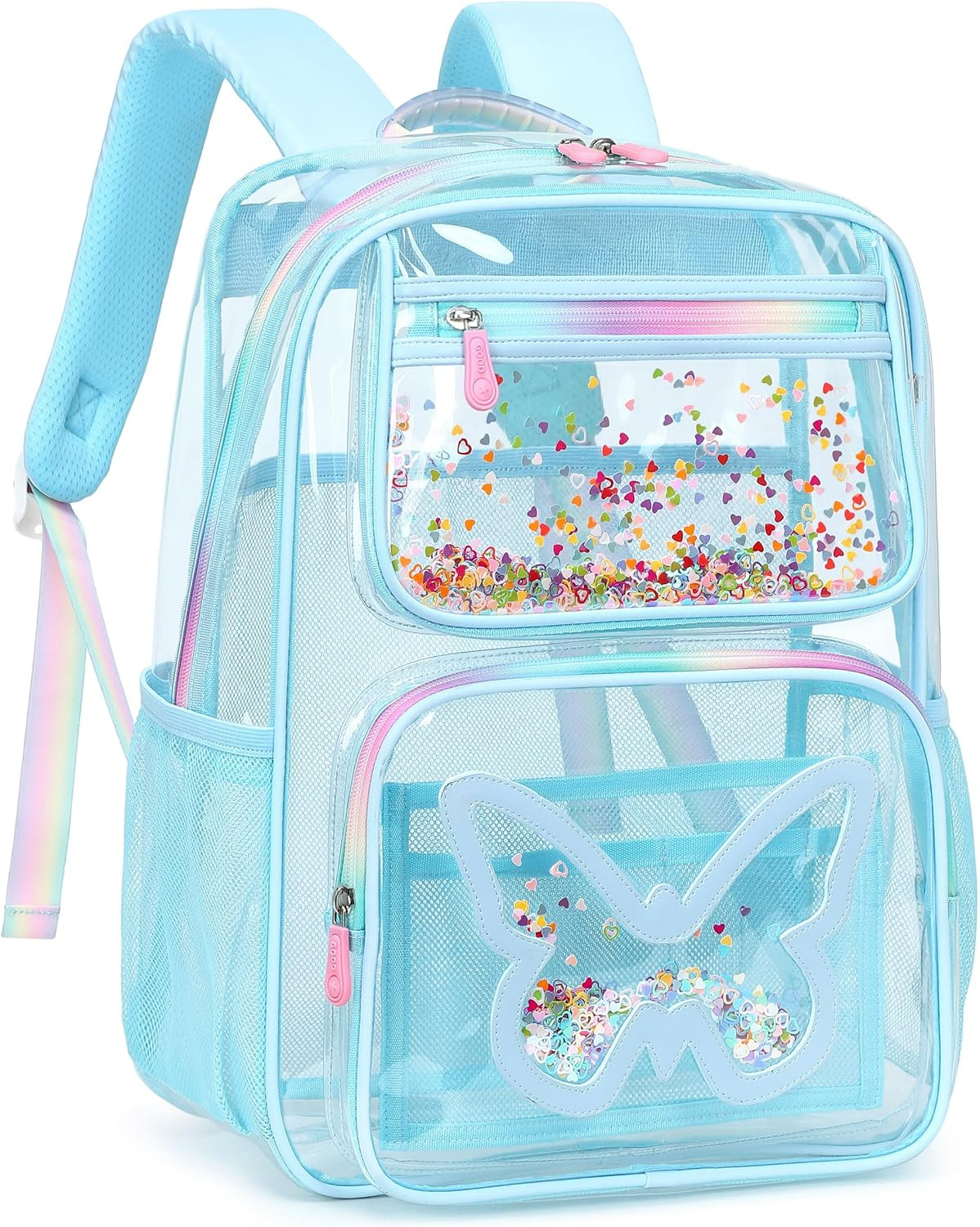 Clear Backpack for School,Large Bookbag Heavy Duty See through Butterfly Backpac