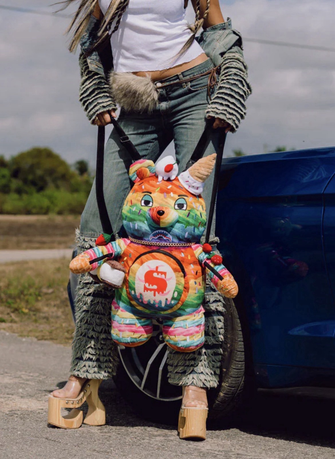 NEW WITH TAGS SPRAYGROUND BRAIN FREEZE PLUSH MONEY BEAR BACKPACK LIMITED EDITION