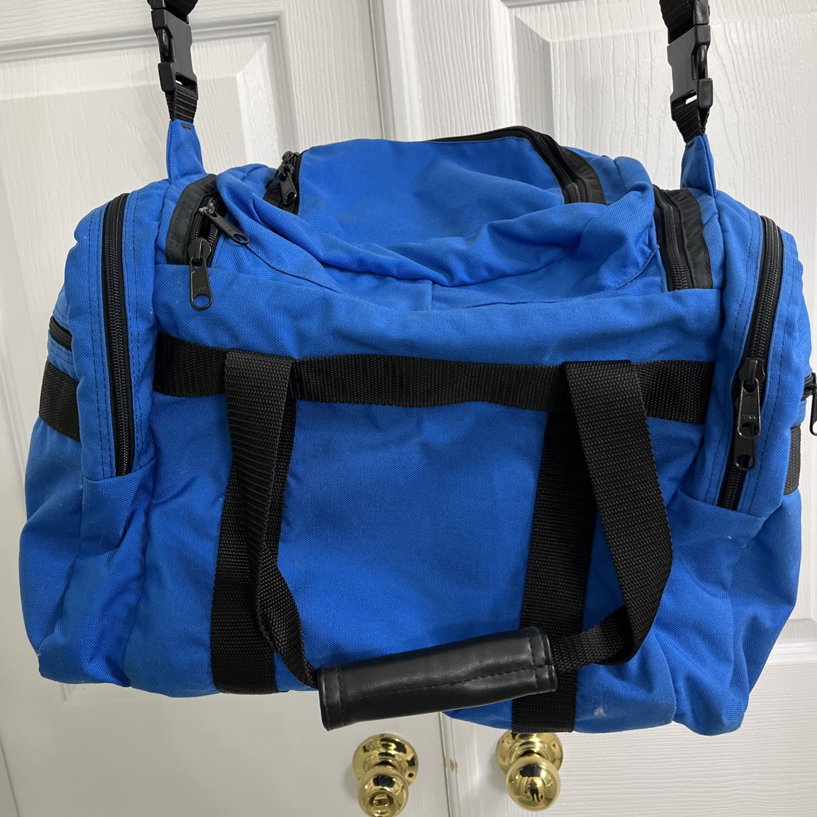 L.L. Bean Blue Fabric Zip Around Outdoor Adventure Duffle Bag