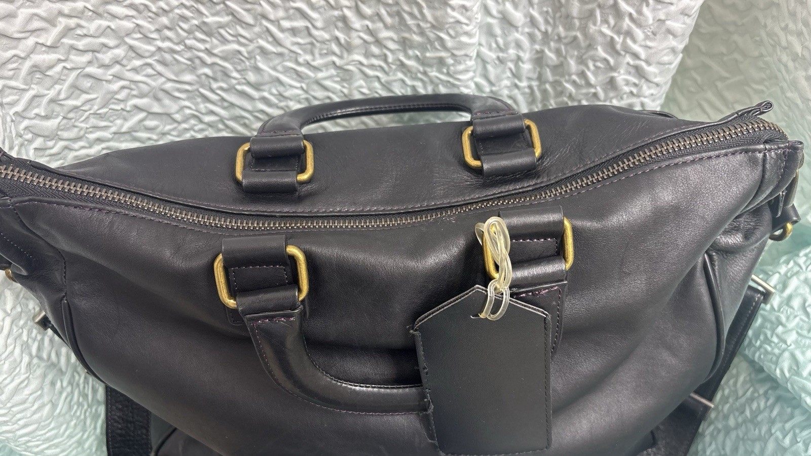 Vintage Leather BOSCA black leather Attache Briefcase travel Bag W/ Laptop Case