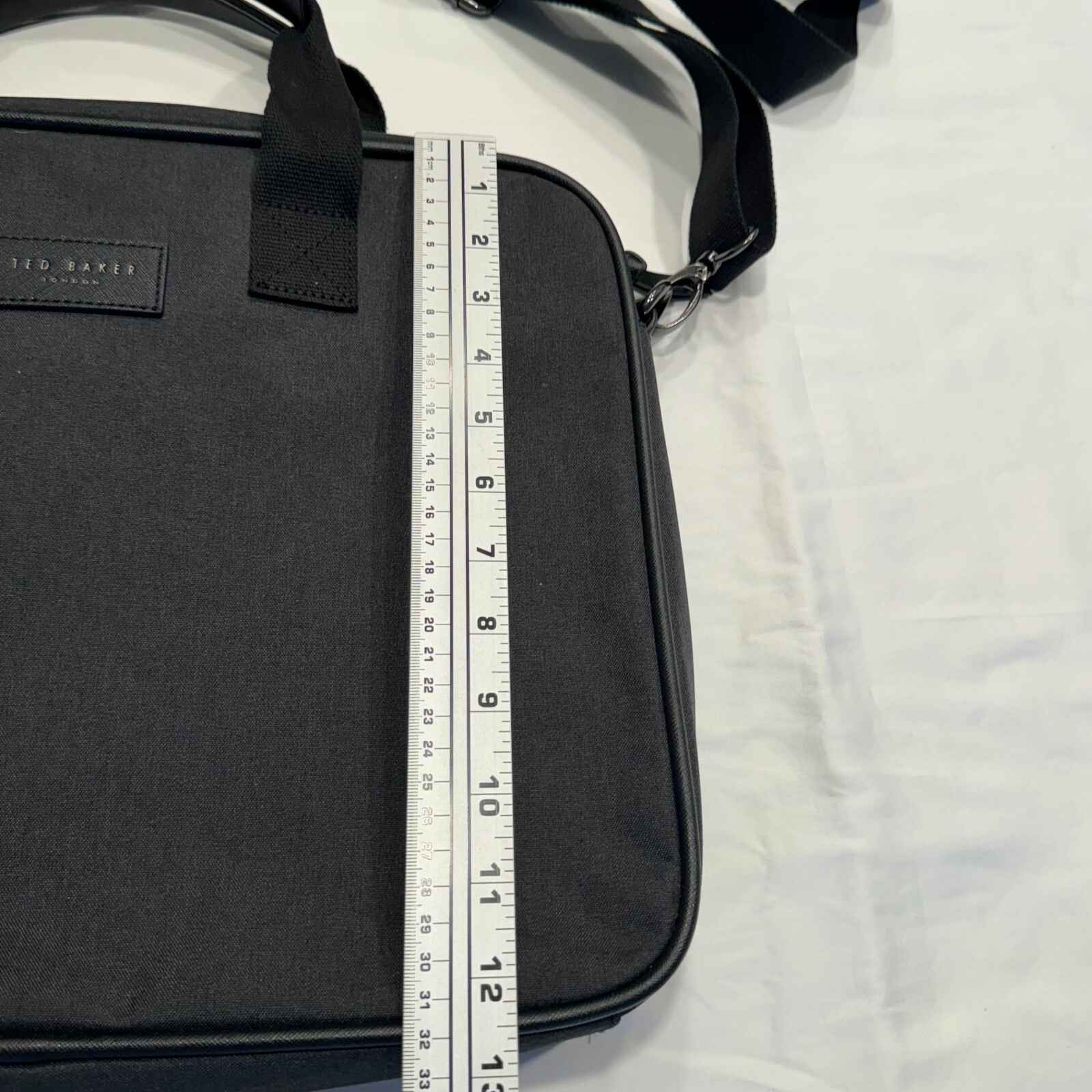 Ted Baker London Seter Document Bag OS Charcoal Nylon Crossbody Laptop Briefcase