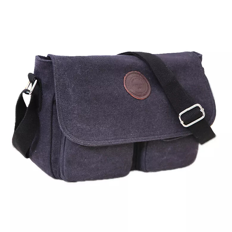 Men’s Canvas Cross Body Bag Messenger Shoulder Book Bags School Satchel Vintage