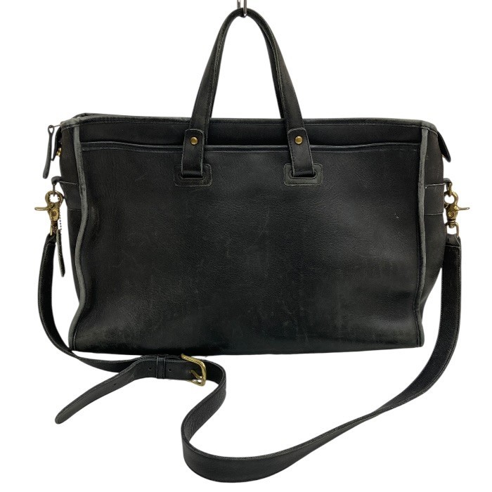 COACH OLD COACH 2-Way Briefcase Black Leather Men Business Handbag 3228