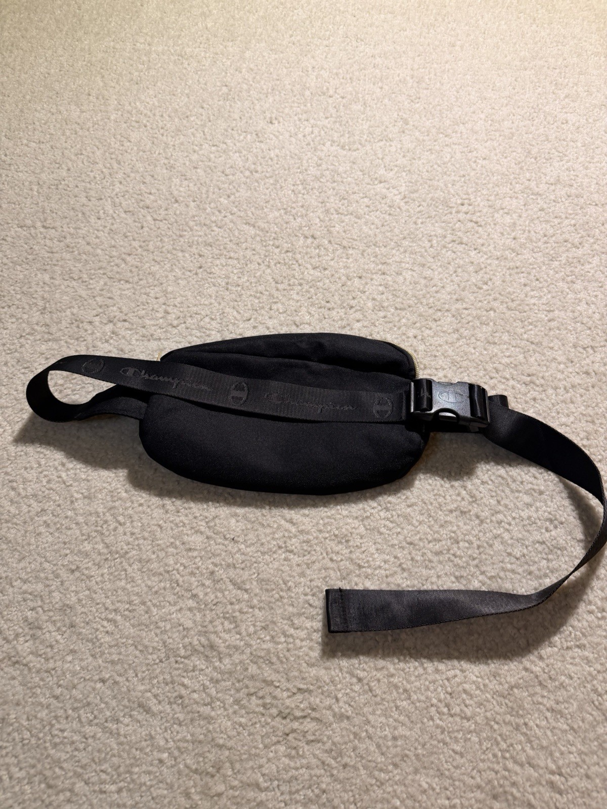 Champion Black Waist Bag Fanny Pack Crossbody Embroidered Logo Adjustable