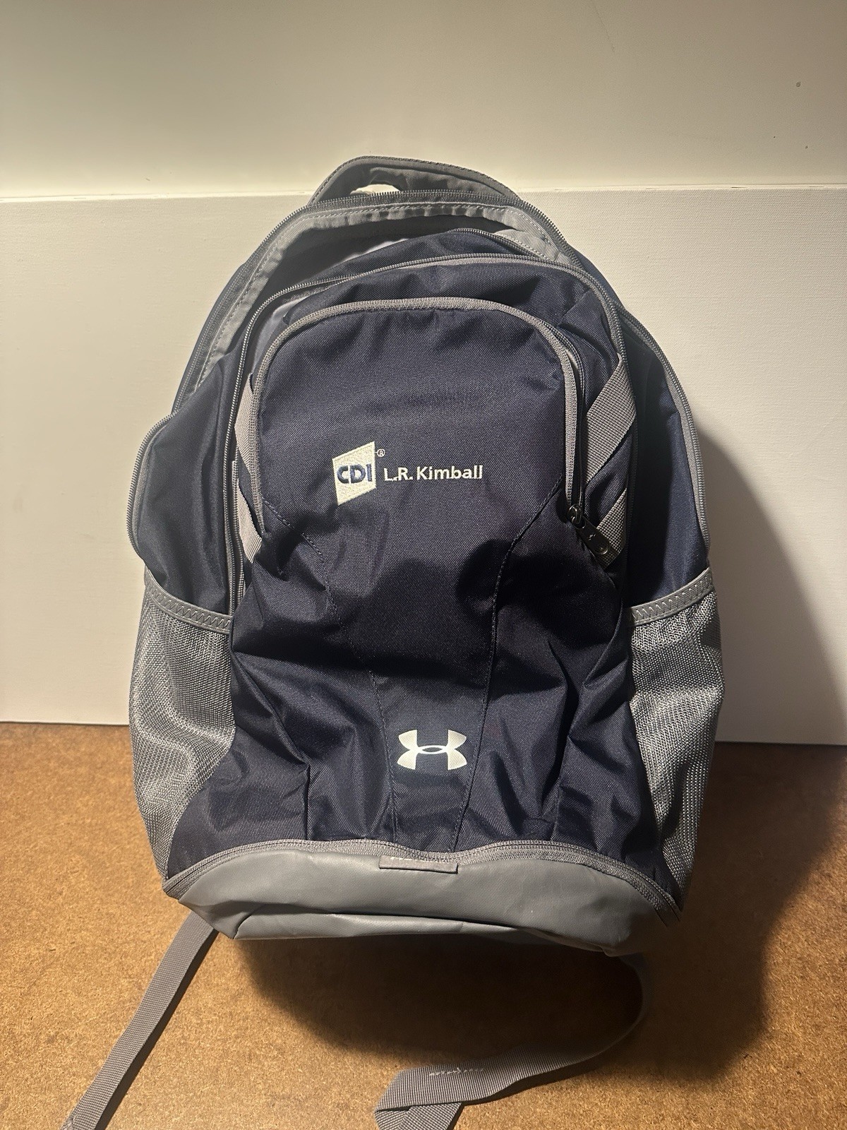Under Armour Team Hustle Storm Backpack Dark Blue/Grey Water Repellant Bag
