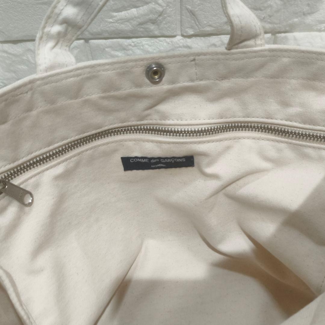 Authentic PORTER × COMME des GARCONS HOMME Canvas Tote 30cm x 45cm x 14cm White