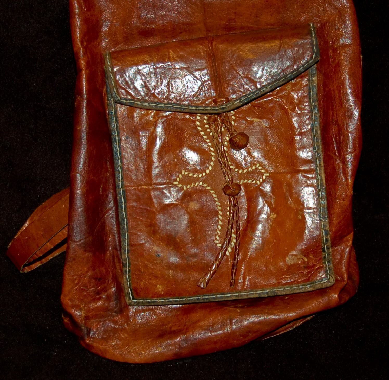 Moroccan Real Leather Berber SHOULDER BAG Cross Embroidered Folk Art