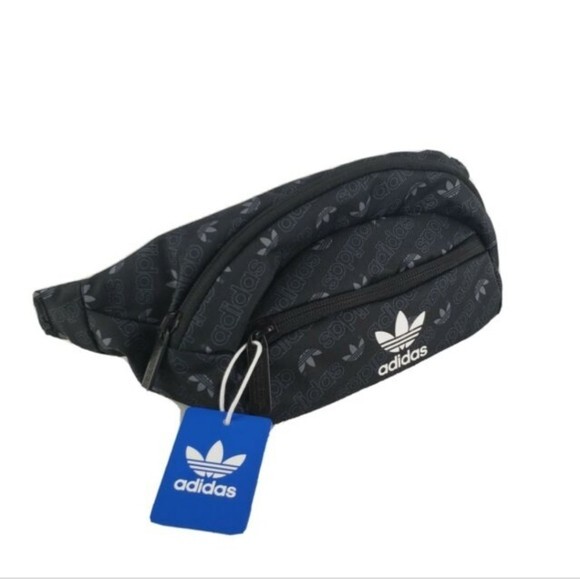 Adidas Originals National Fanny Hip Pack Waist Belt Crossbody Bag Black Monogram