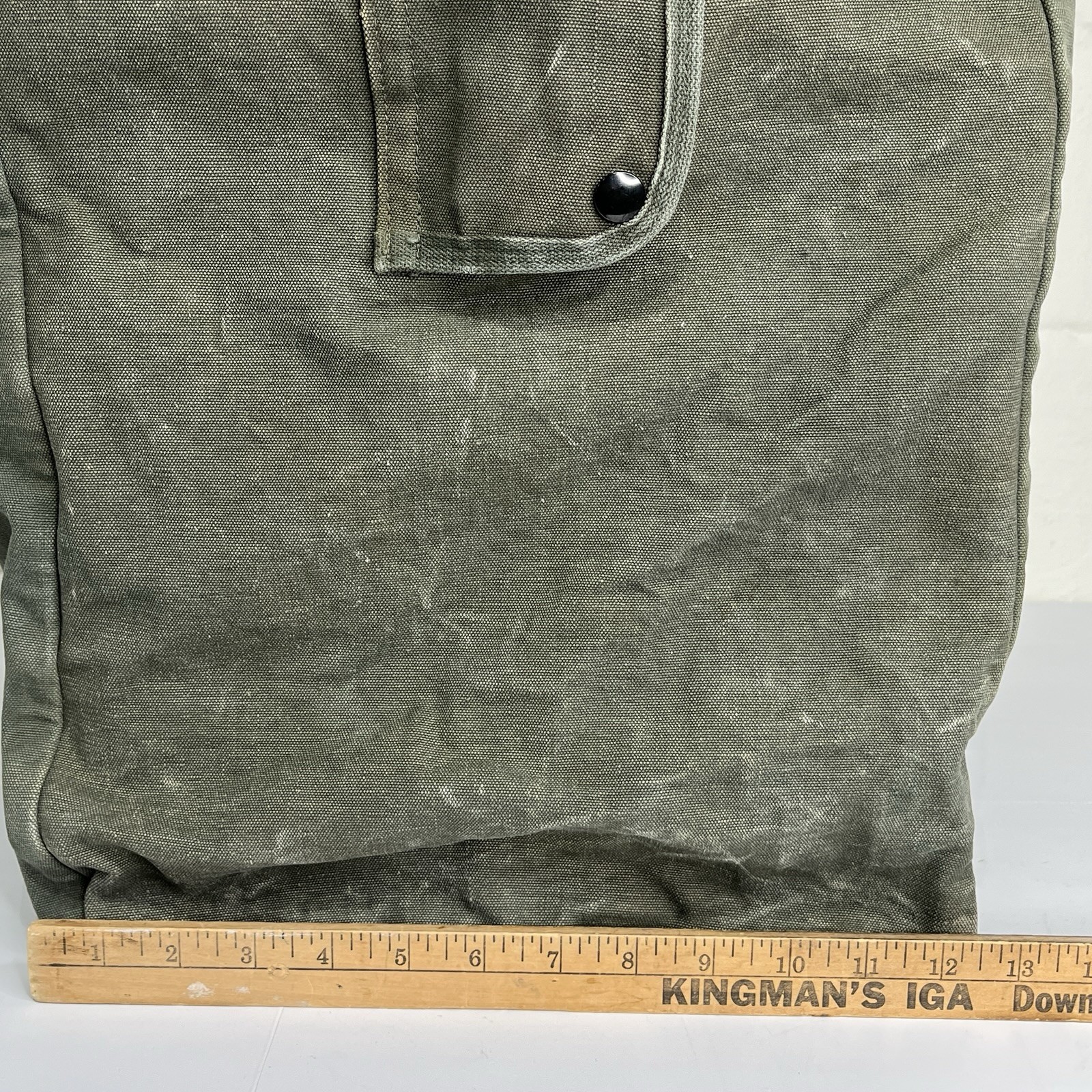 Vintage Heavy Canvas Cargo Bag Tactical Cotton Large Green 22.5” x 12” x 16”