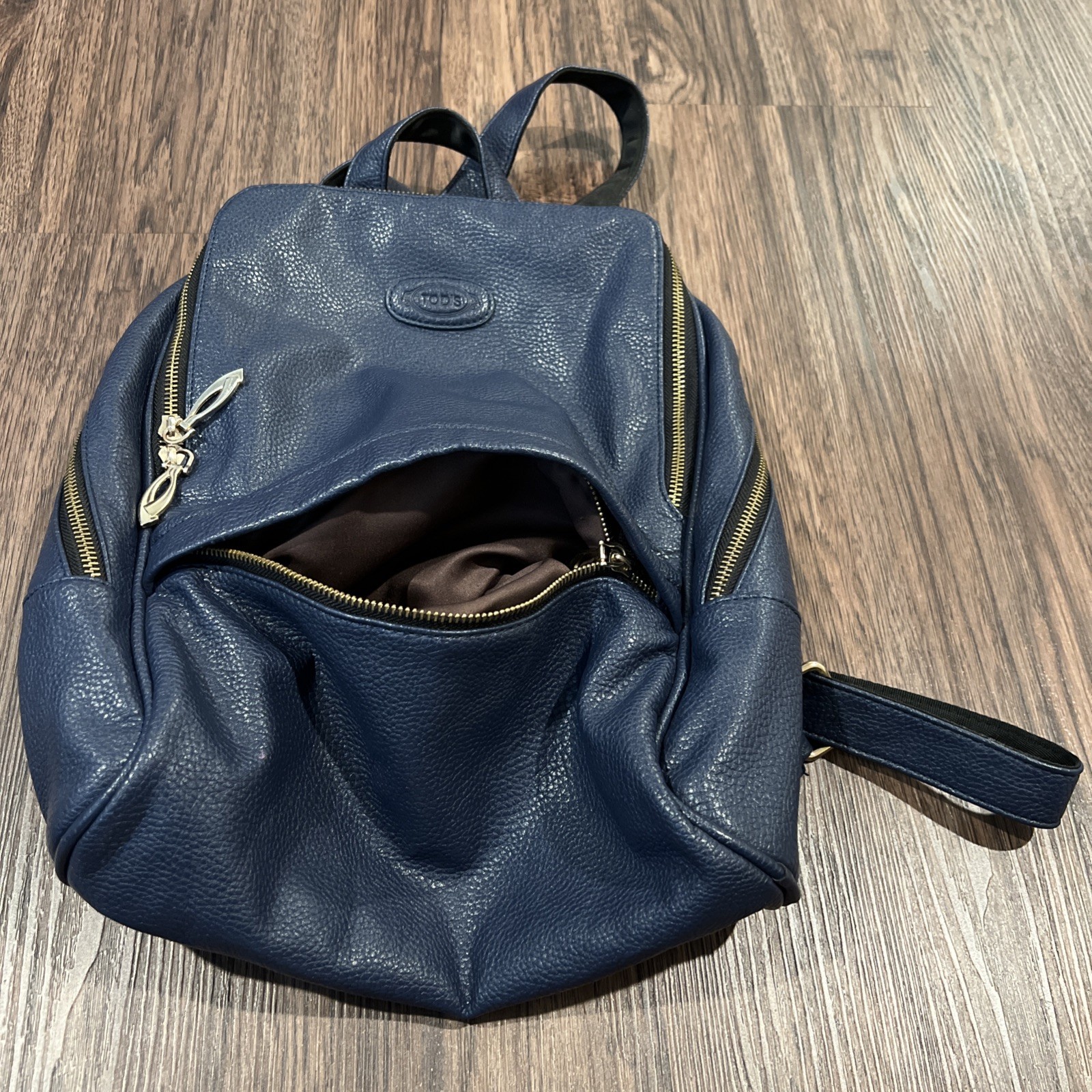 Tod’s Backpack in Navy Textured Leather
