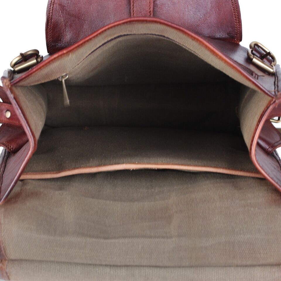 Shoulder New Handmade World Brown Genuine Leather Backpack Laptop Bag
