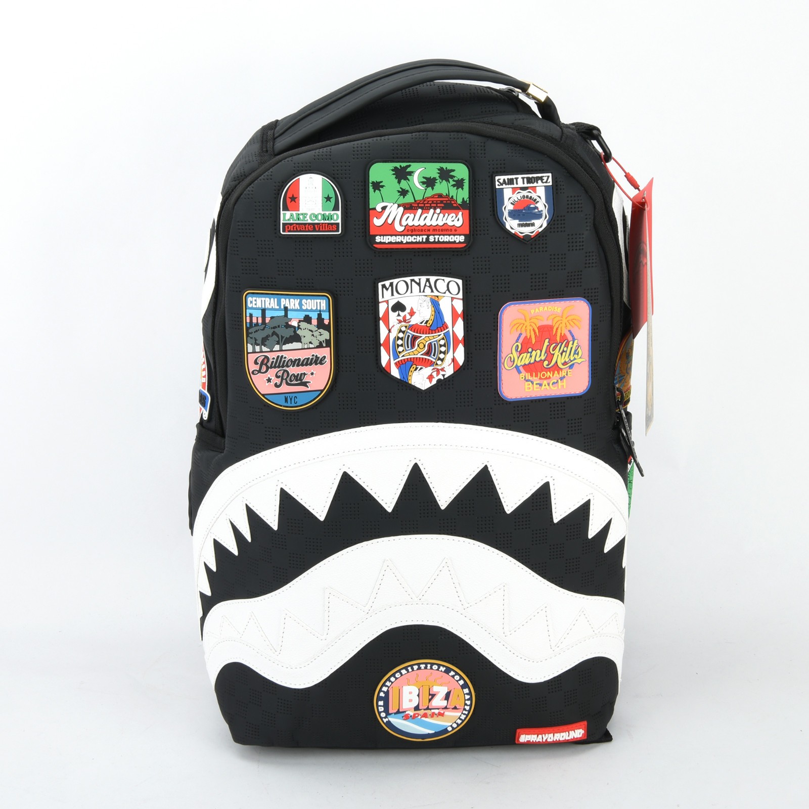 Sprayground Global Mogul Billionaire Shark Leather Bag Backpack Unisex Black