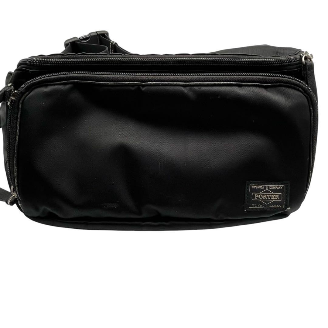 Authentic Porter Yoshida Kaban Men’s Black Waist Bag Crossbody 30cm Lightweight