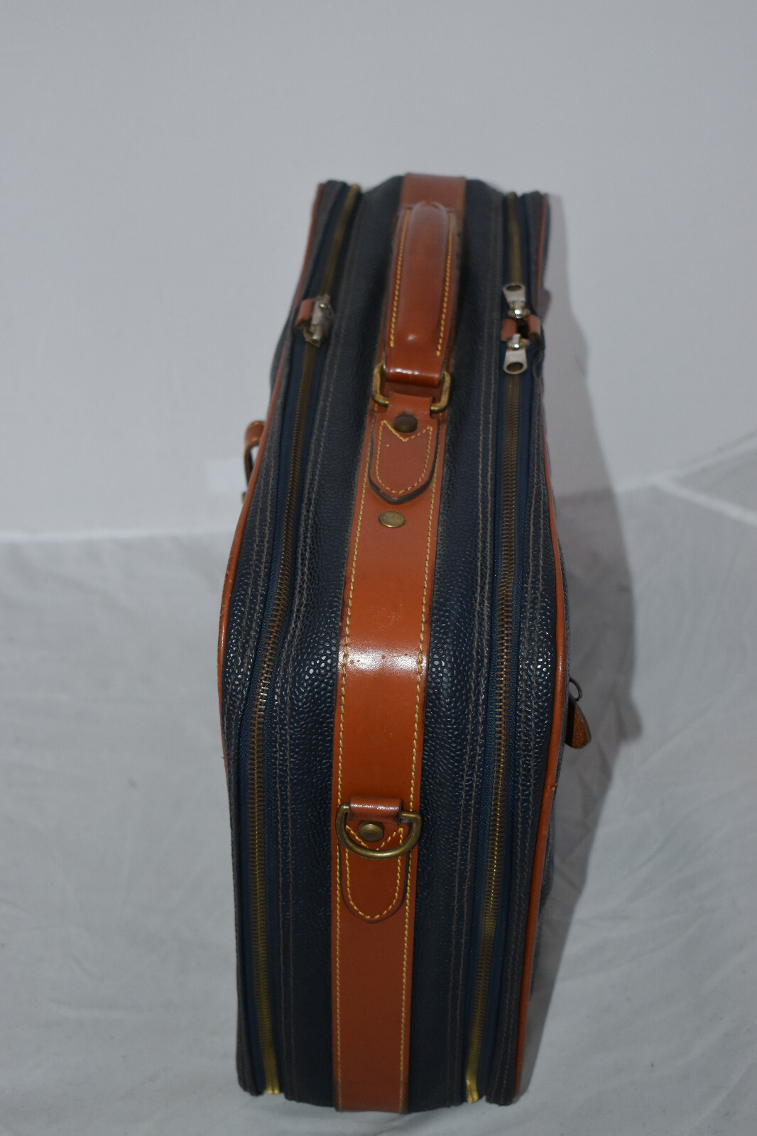 Mulberry Blue Scotchgrain Leather Satchel Briefcase Holdall Weekend Bag Unisex
