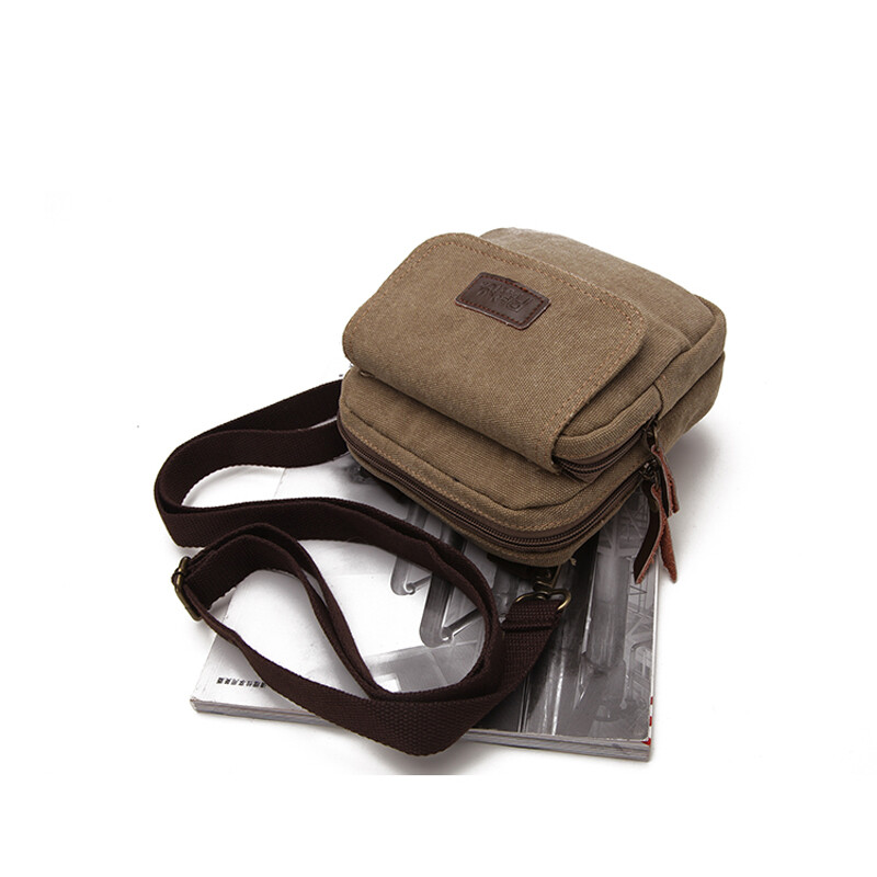 Man Casual Mini Canvas Shoulder Bag Men’s Small Leisure Messager bag