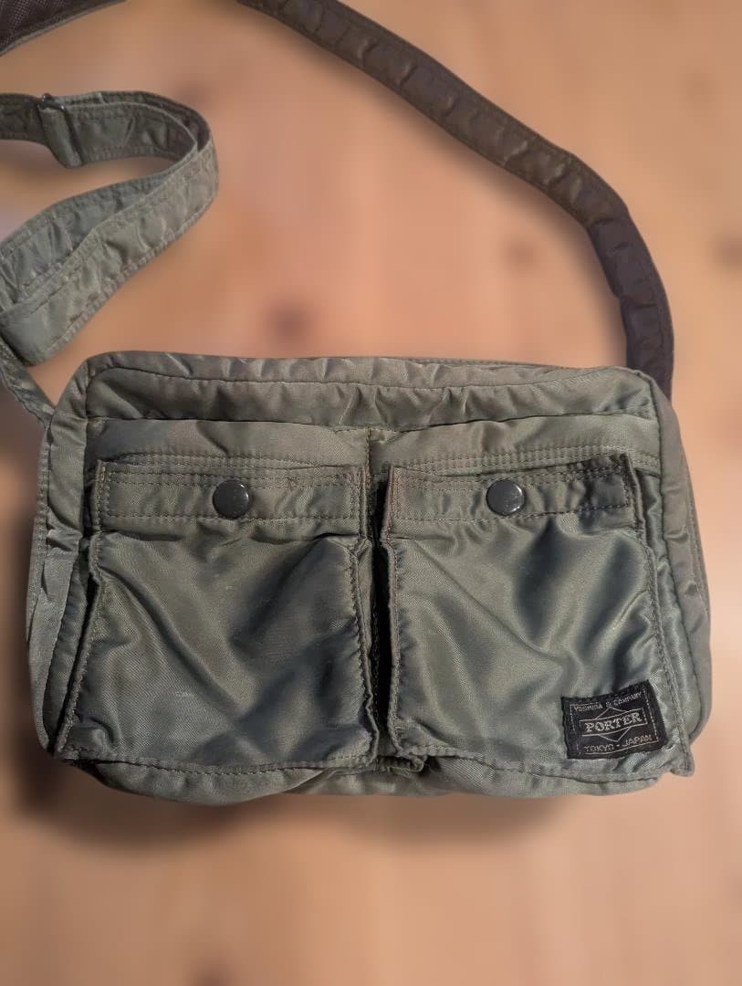 PORTER Yoshida Tanker 2Layer Shoulder bag sage green Authentic made in Japan