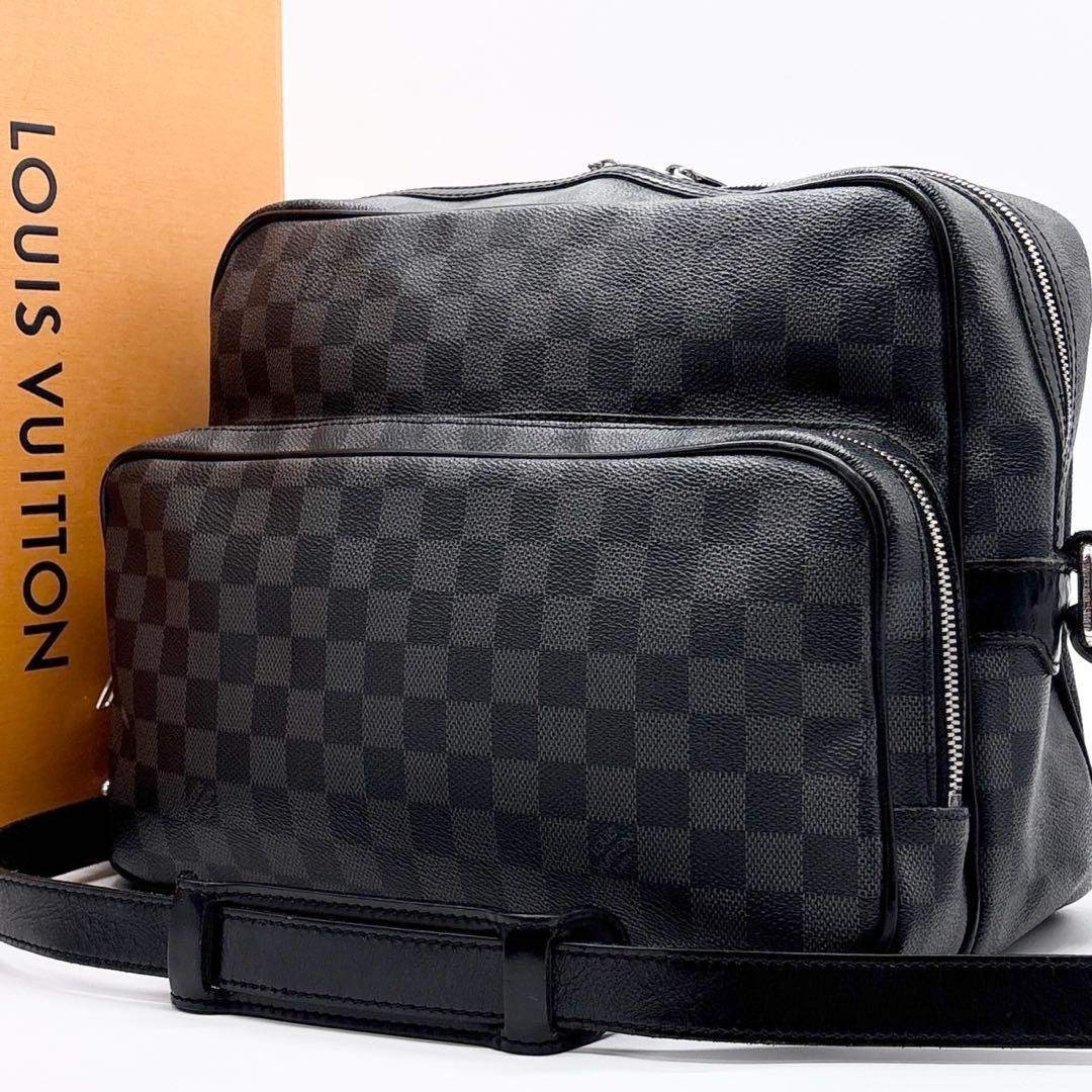 Louis Vuitton Damier Graphite Nile Messenger Bag Handbag Spacious 36x22x14cm