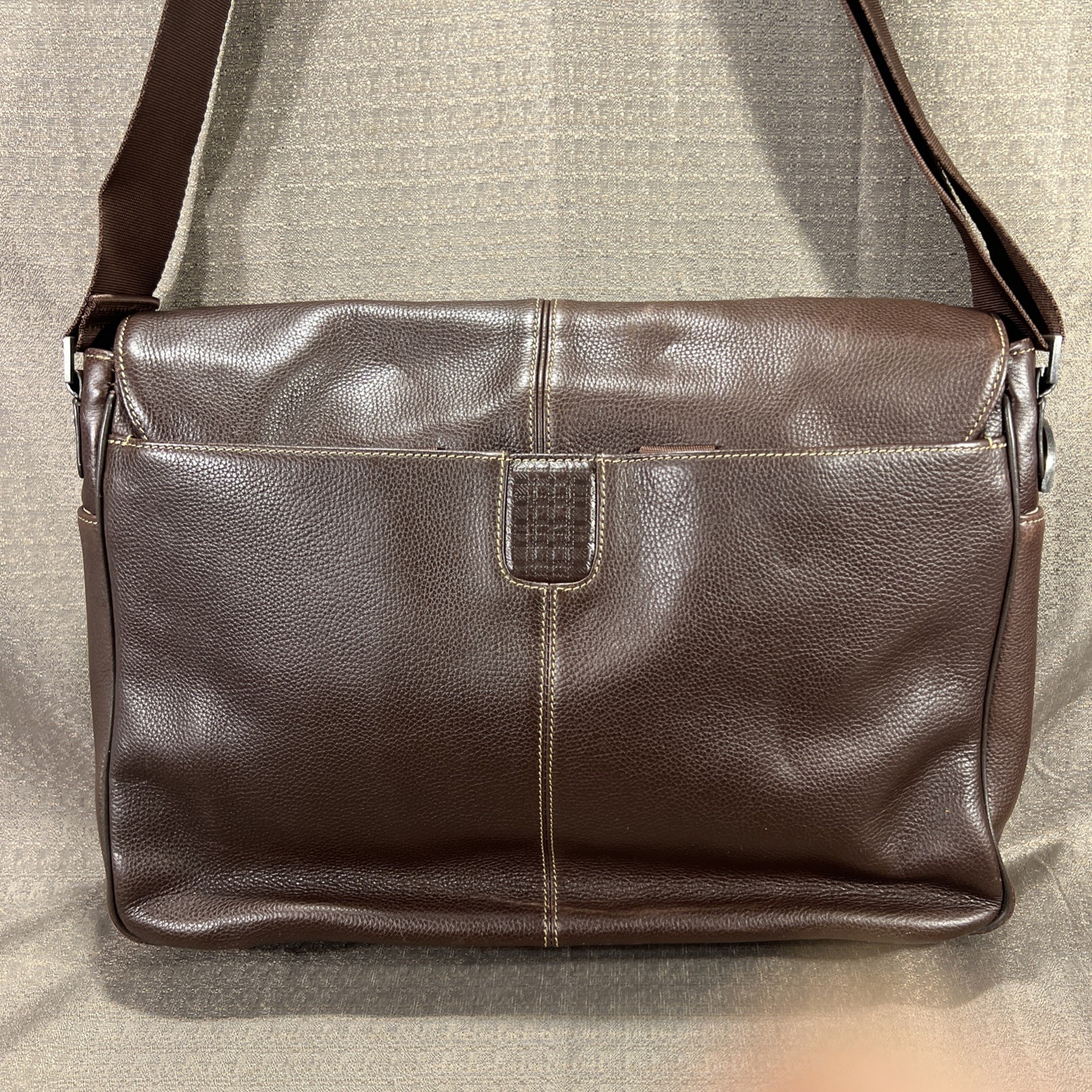 Boconi Brown Leather Message Bag