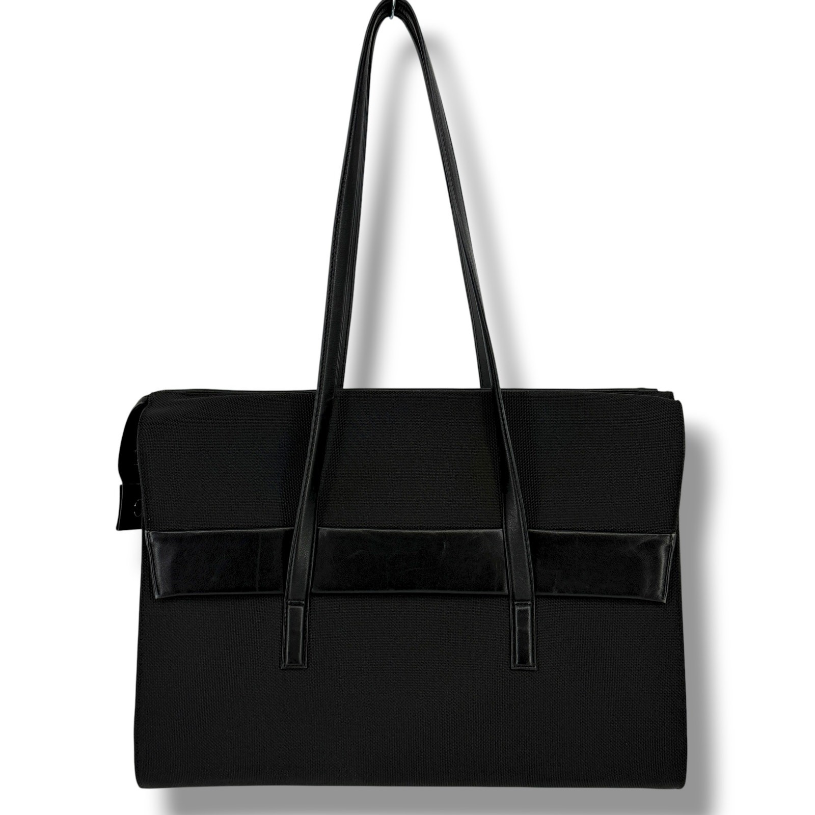 Tumi Alpha Briefcase Bag With Over The Shoulder Handels Solid Black 43010D3
