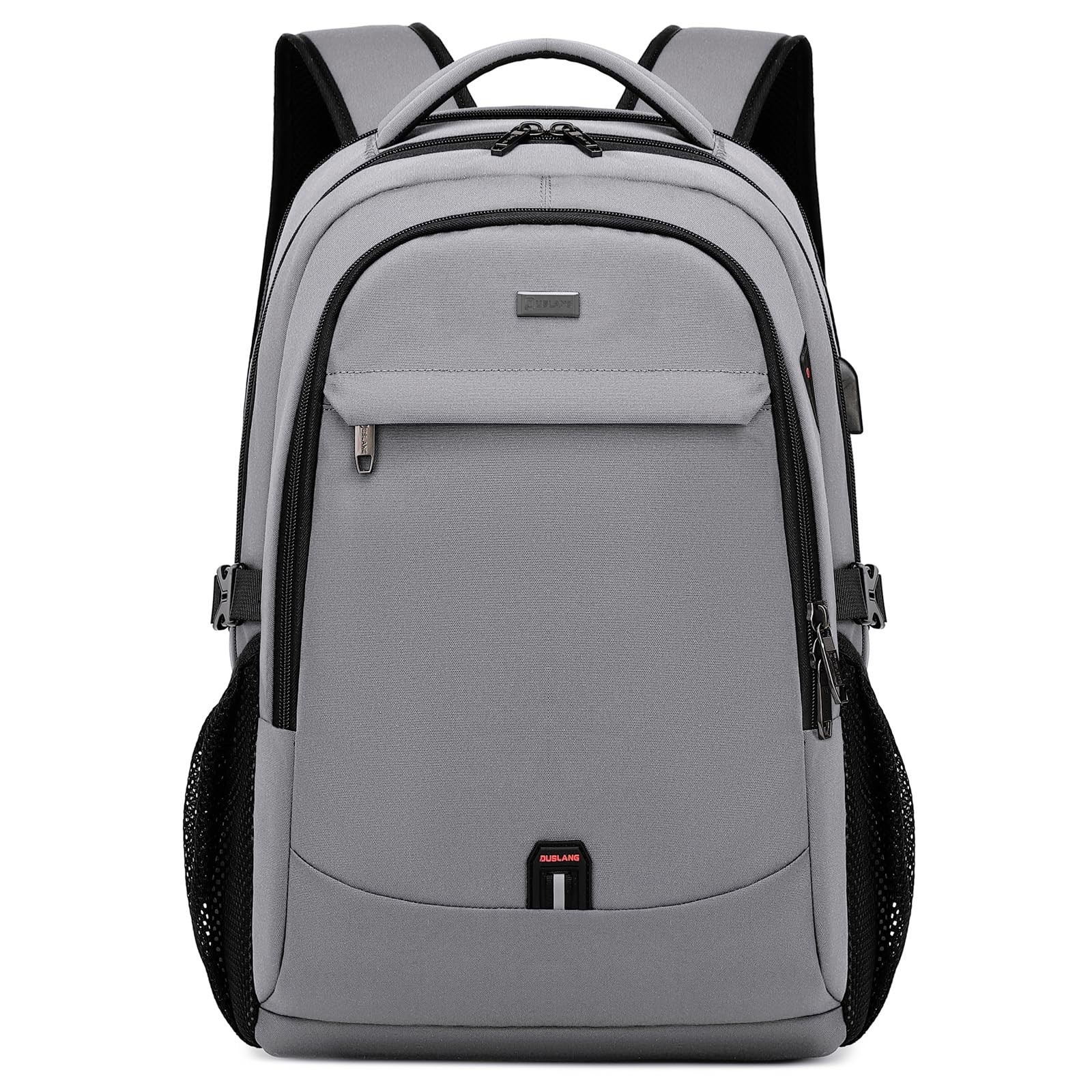 17 Inch Light Grey Travel Laptop Backpack Water Resistant College Bag USB