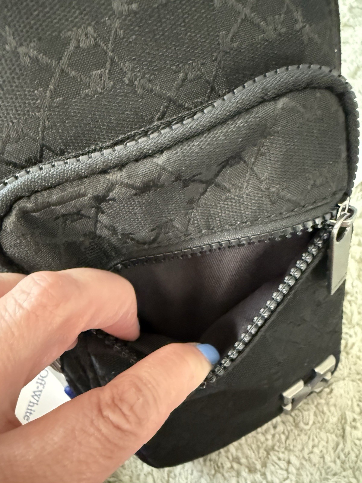 Off-White North/South Flight Multi Pocket Crossbody Bag
