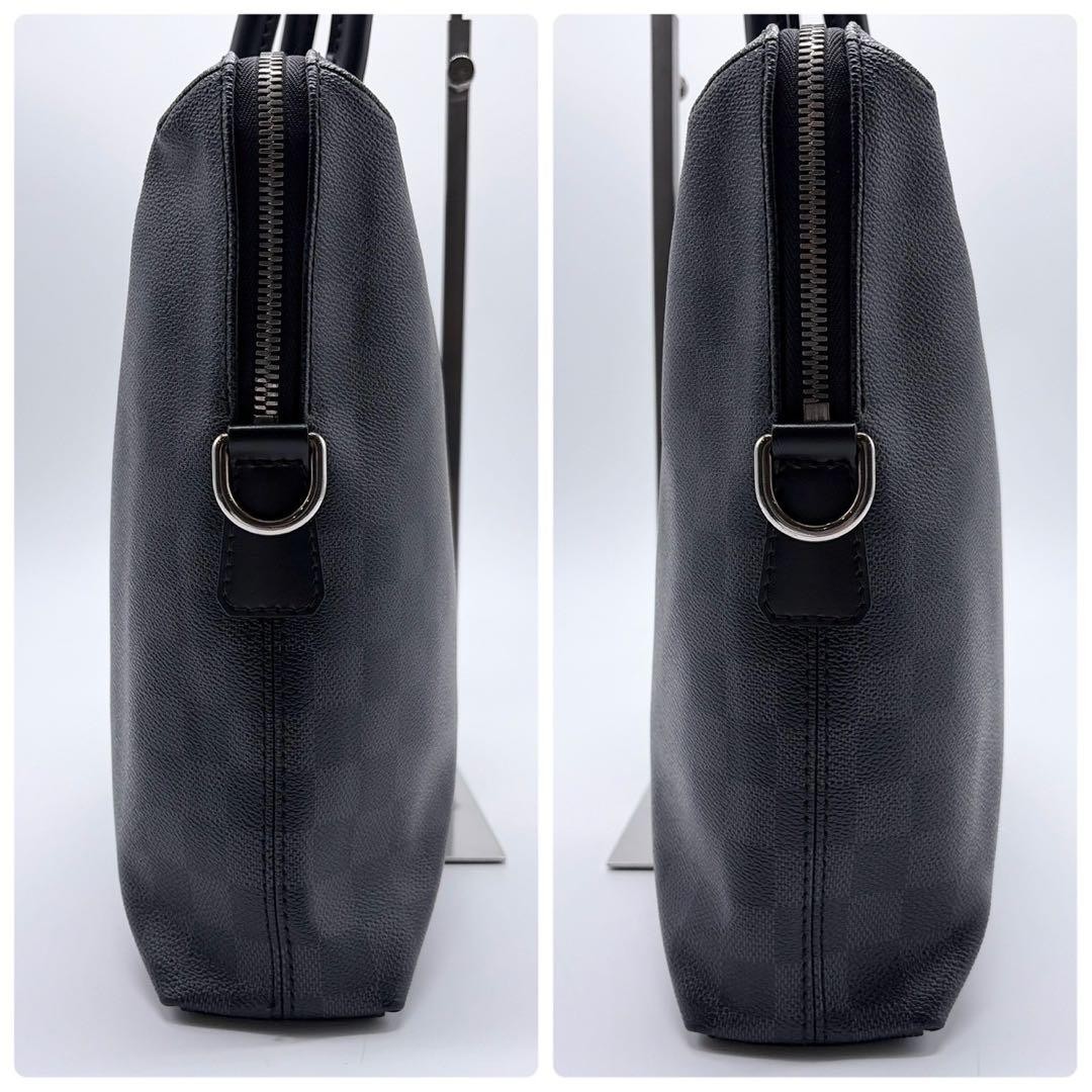 Louis Vuitton Damier Graphite Briefcase Men Black Business Bag Authentic